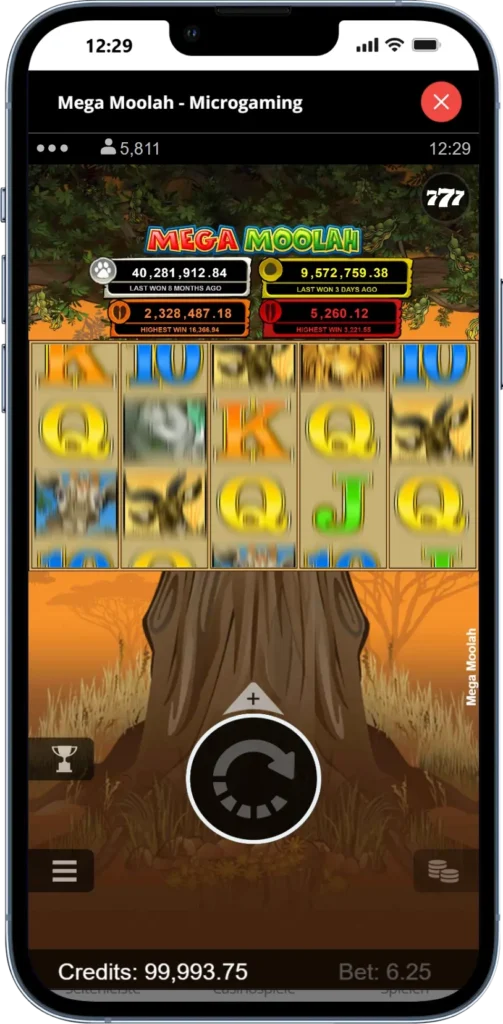 Mega Moolah demo game start