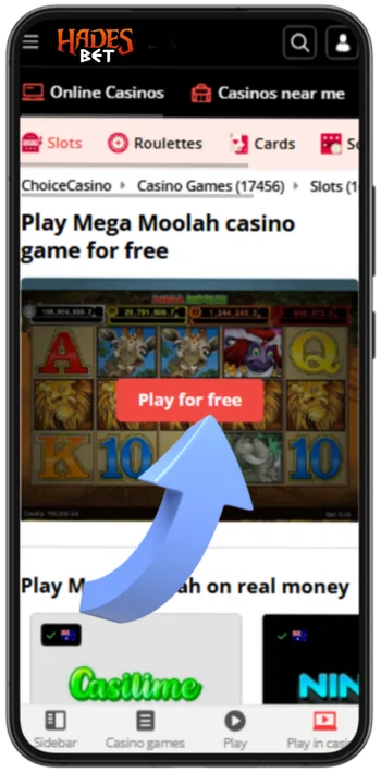 Mega Moolah step 3: load the free version
