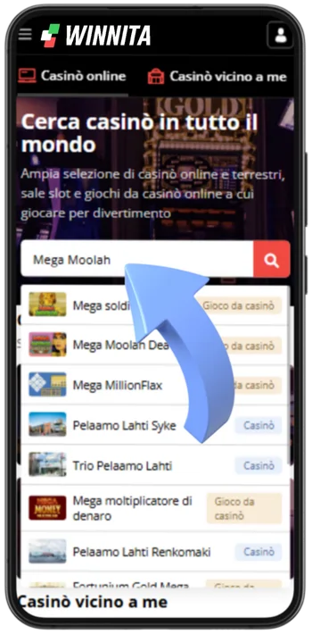 Mega Moolah passo 2: trovare la slot nel casinò