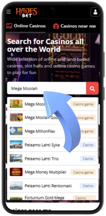 Mega Moolah step 2: find the slot in casino